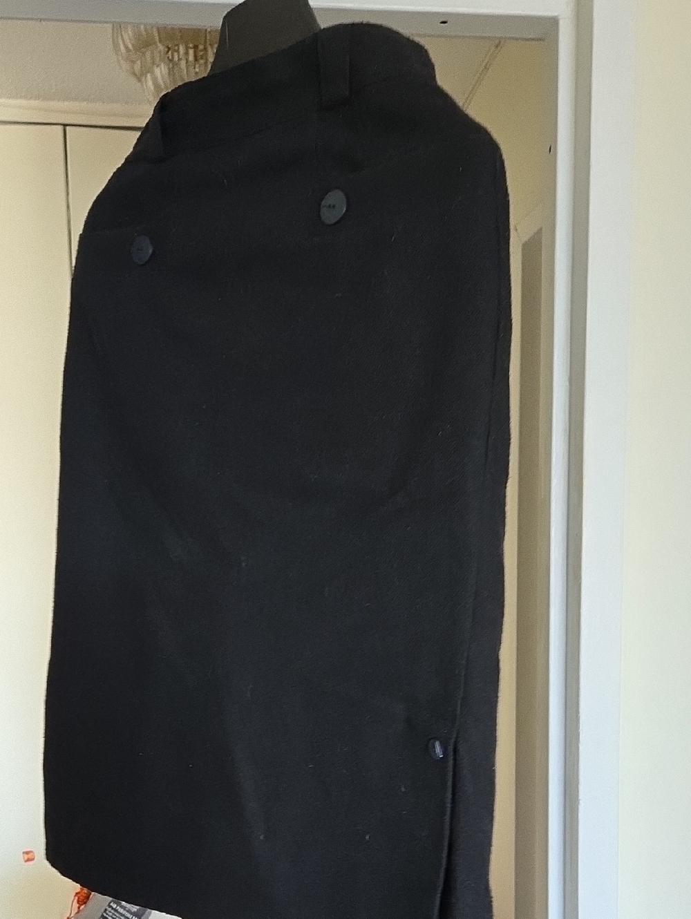 Black Circle Skirt with Button Details